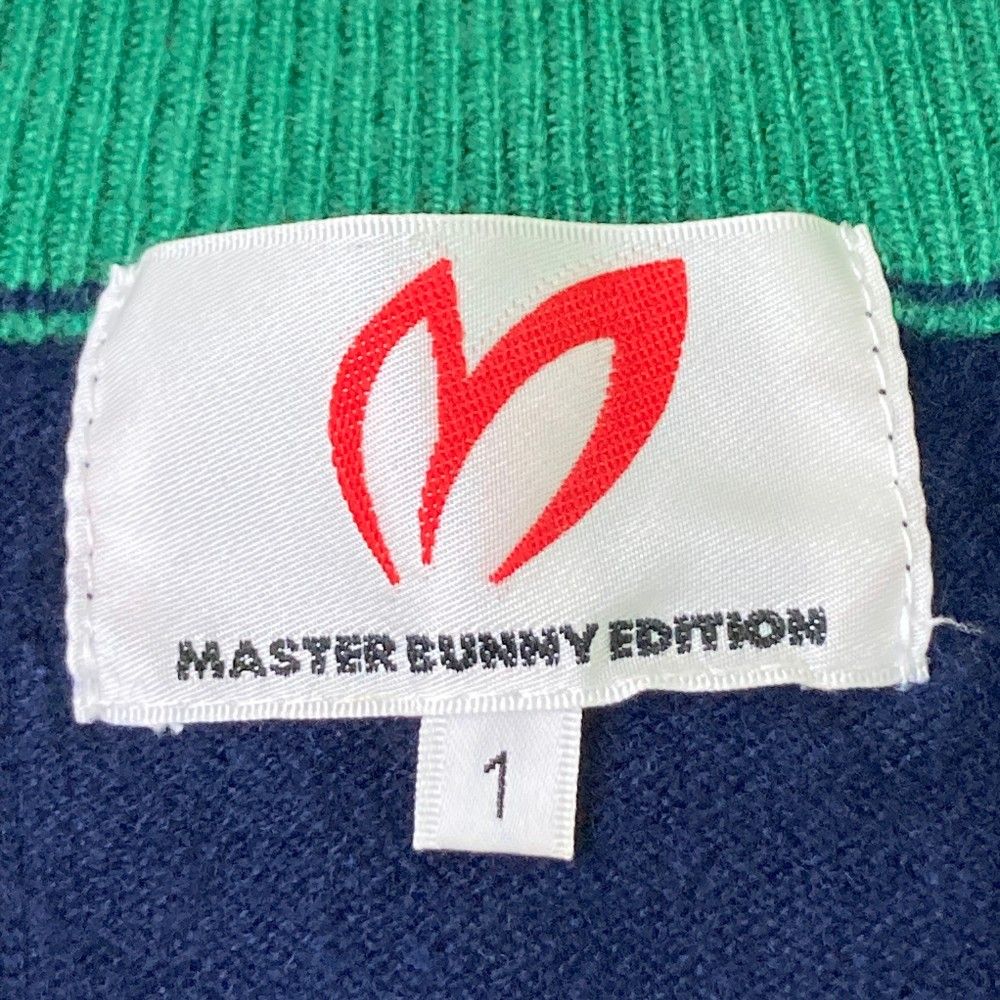 サイズ：1 MASTER BUNNY EDITION マスターバニーエディション  カシミヤ 長袖ニットジャケット  ネイビー系 [240101420598] ゴルフウェア レディース ストスト サイズ：1 MASTER BUNNY EDITION マスターバニーエディション