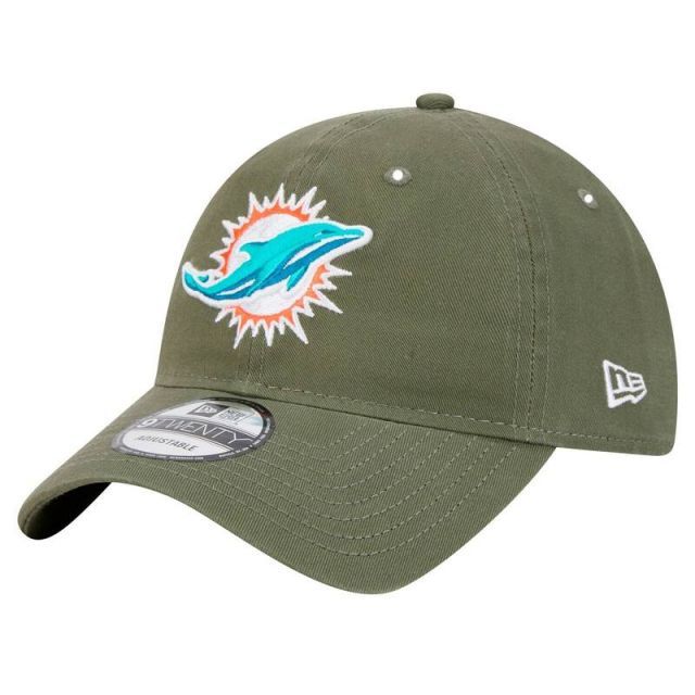 【送料無料】 ニューエラ メンズ 帽子 アクセサリー Men's New Era Olive Miami Dolphins Main 9TWENTY Adjustable Hat Dol Multi