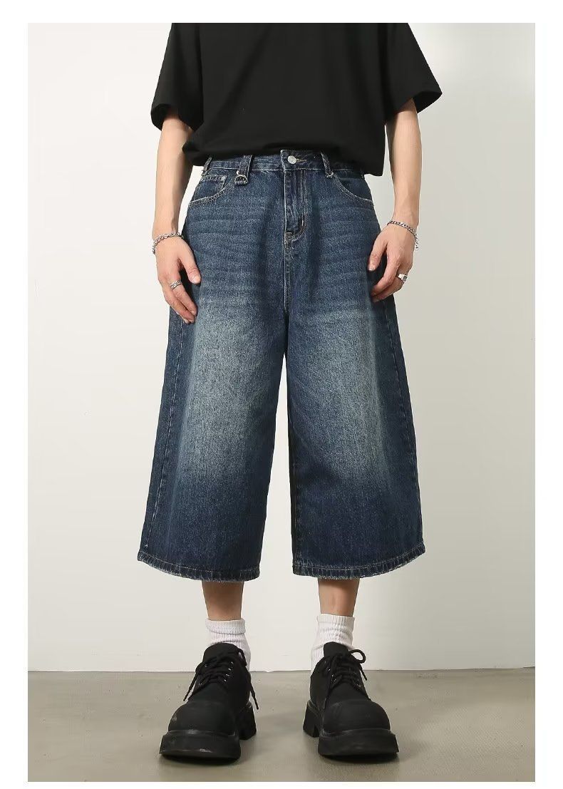 ハーフパンツ　デニム　ドッキング　リメイク　膝丈 楽天市場】デニムパンツ 7分丈 ショートパンツ ハーフパンツ