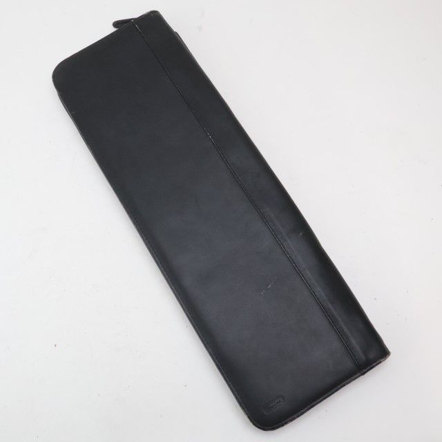 2402-74 コーチ オールド ネクタイケース COACH レザー製 ブラック 2本