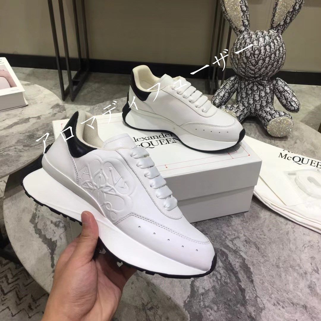 箱付 Alexander McQueen スプリントランナー レザースニーカー 男女兼用