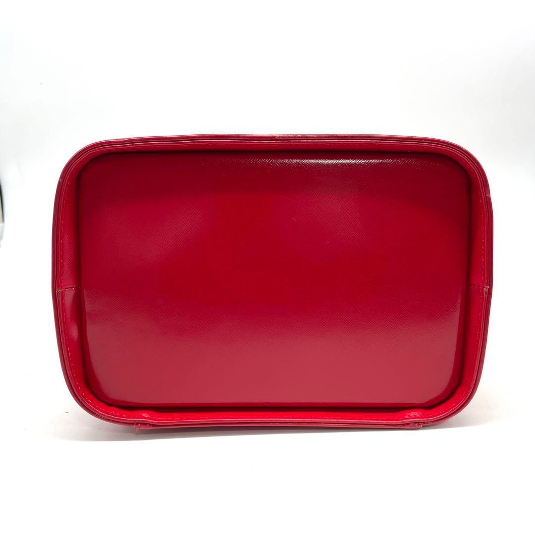 GIANNI VERSACE ジャンニヴェルサーチ バニティバッグ ポーチ サンバースト チャーム レザー レッド NICORILABO_COM