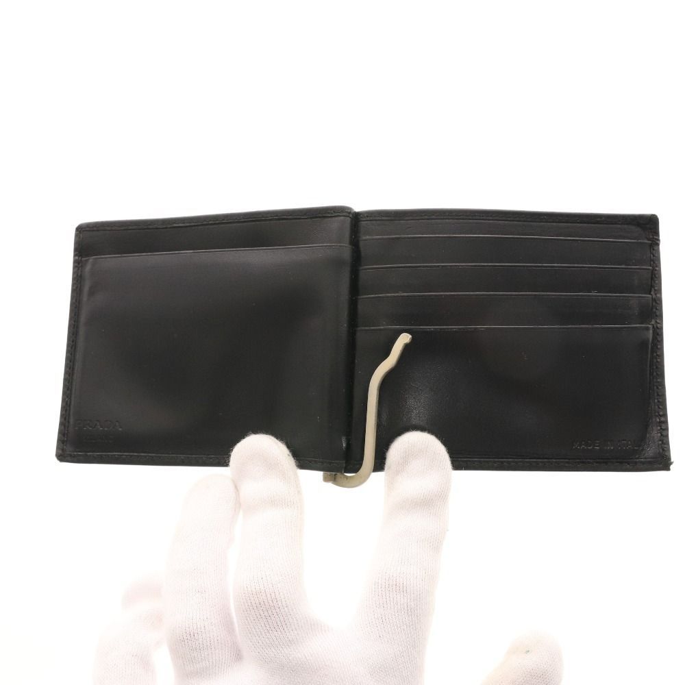 □ プラダ 二つ折り 財布 札入れ カードケース マネークリップロゴ
