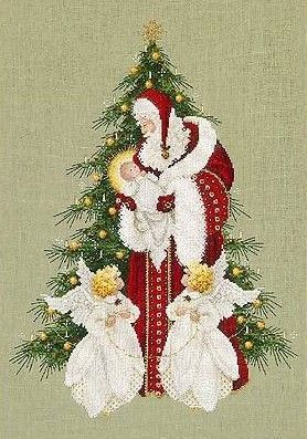 ?英国 クロスステッチチャート 図案?Song of Christmas?◆クリスマスソング♪◆ Lavender&lace ラベンダー&レース  サンプラー クリスマス サンタクロース 天使