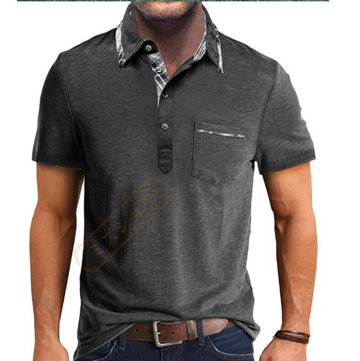 ポロシャツ メンズ 半袖 大きいサイズ ボタンダウン ゴルフ 立ち襟 ポケット チェック柄 おしゃれ アメカジ スポーツ カジュアル ビジポロ 涼しい サマー 夏服 47XT682