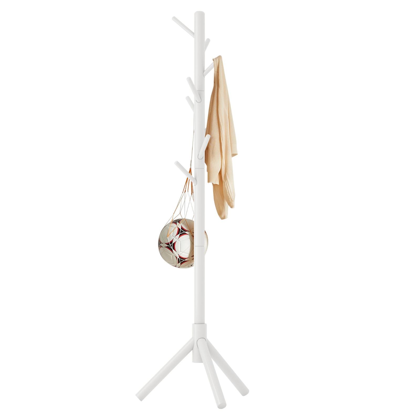 【人気商品】高さ調節可能 4段 ハンガーラック 高さ182cm スリム 天然木 コートハンガー ポールハンガー 組立て簡単 洋服ラック 省スペース 衣架 ホワイト Aibiju YD-1005
