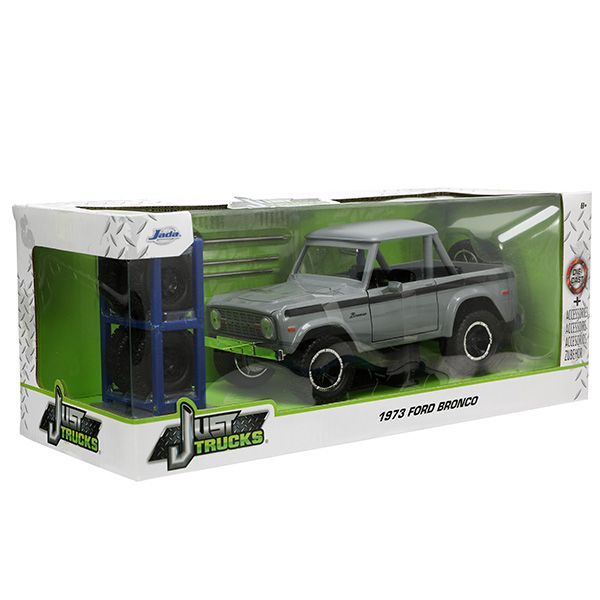 JADATOYS 1:24 JUST TRUCKS w/RACK & WHEELS 1973 FORD BRONCO