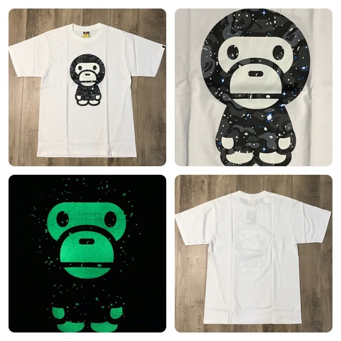 ☆新品☆ 蓄光 Space camo マイロ Tシャツ Mサイズ a bathing ape BAPE MILO galaxy スペースカモ エイプ  ベイプ アベイシングエイプ - メルカリ