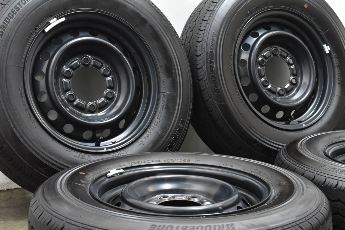 製 新車外し バリ溝 トヨタ 200 ハイエース 純正 15in 6J 35 ブリヂストン エコピア RD613 195 80R15 LT レジアスエース