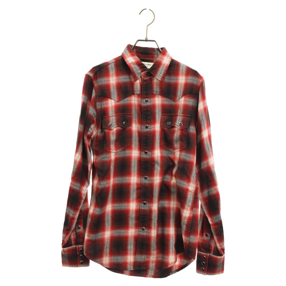 サンローランパリ16AW オンブレチェックシャツXS ジャケット