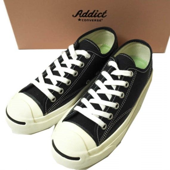 未使用 CONVERSE ADDICT コンバースアディクト JACK PURCELL CANVAS ジャックパーセル キャンバス 1CL857  US4.5(23cm) BLACK ローカット スニーカー シューズ 訳あり g12556