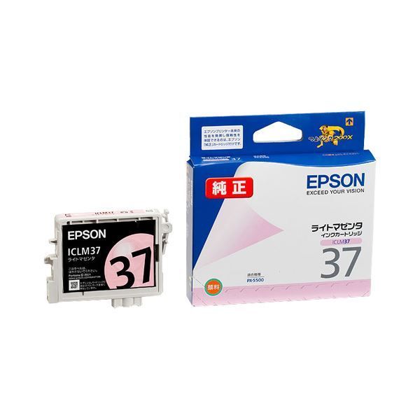 (まとめ) エプソン EPSON インクカートリッジ ライトマゼンタ ICLM37 1個  