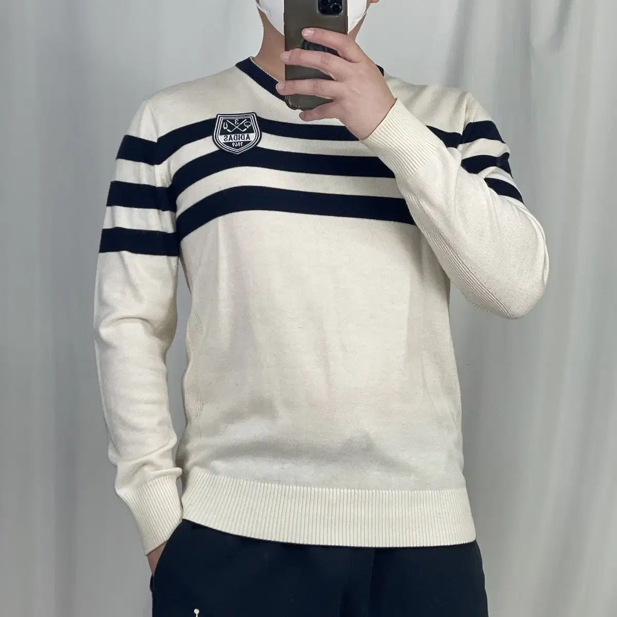 【雷市場（ポンジャン）商品韓国直送】 adidas(アディダス) ゴルフ アイボリー ニット セーター L 241127