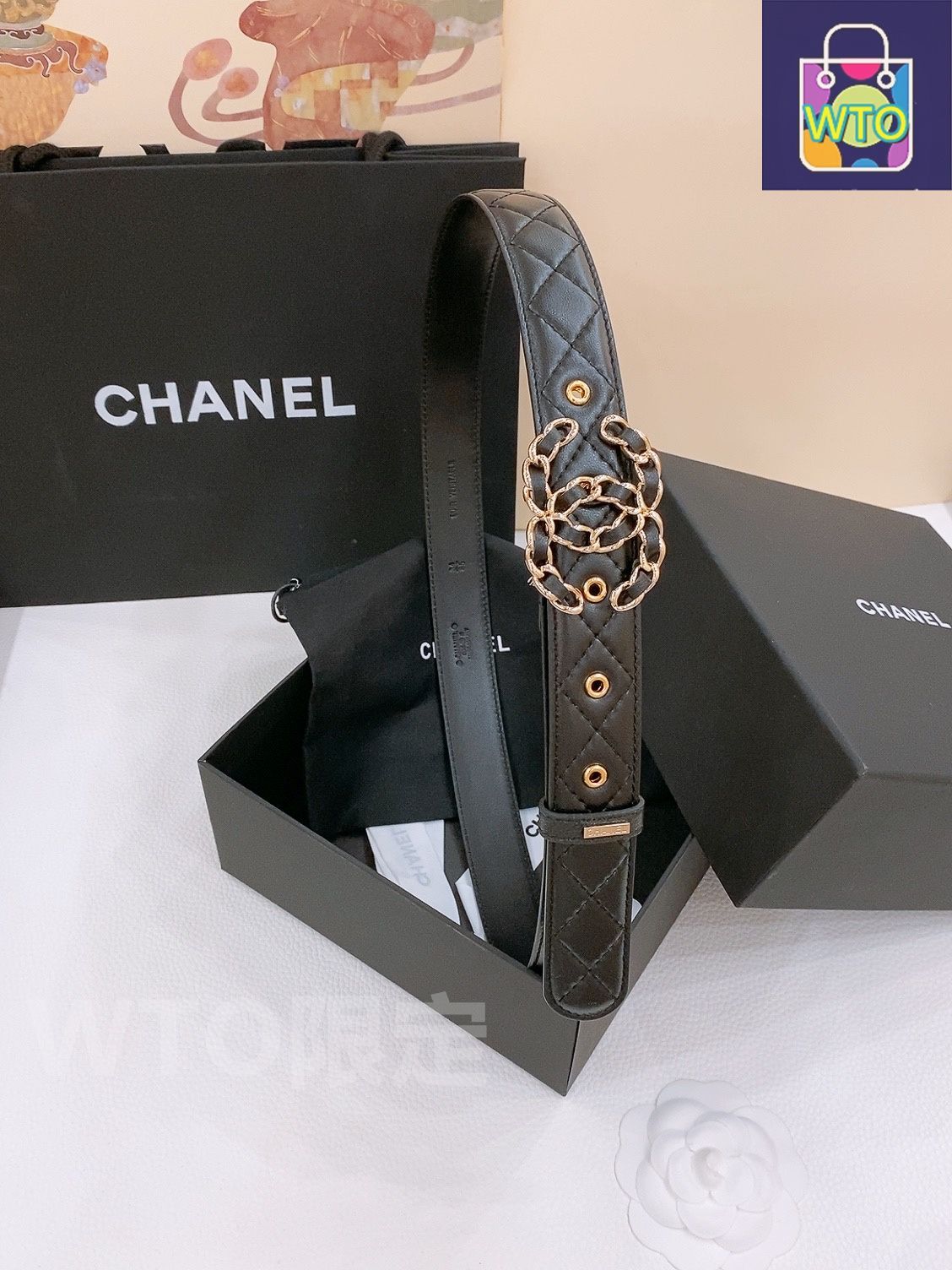 値下げしました！CHANEL レザーベルト90センチ　正規品 今日特価】Chanel ダブルフェイスレザーベルト-1 - メルカリ