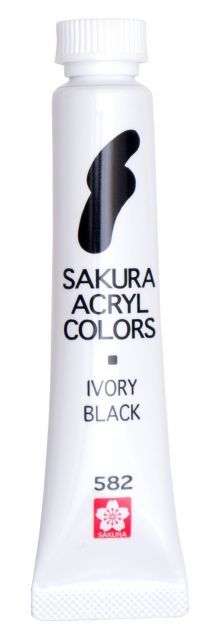 まとめ サクラクレパス アクリルカラー単色ラミネートチューブ入り 12ml アイボリーブラック ACW 582 ×100セット