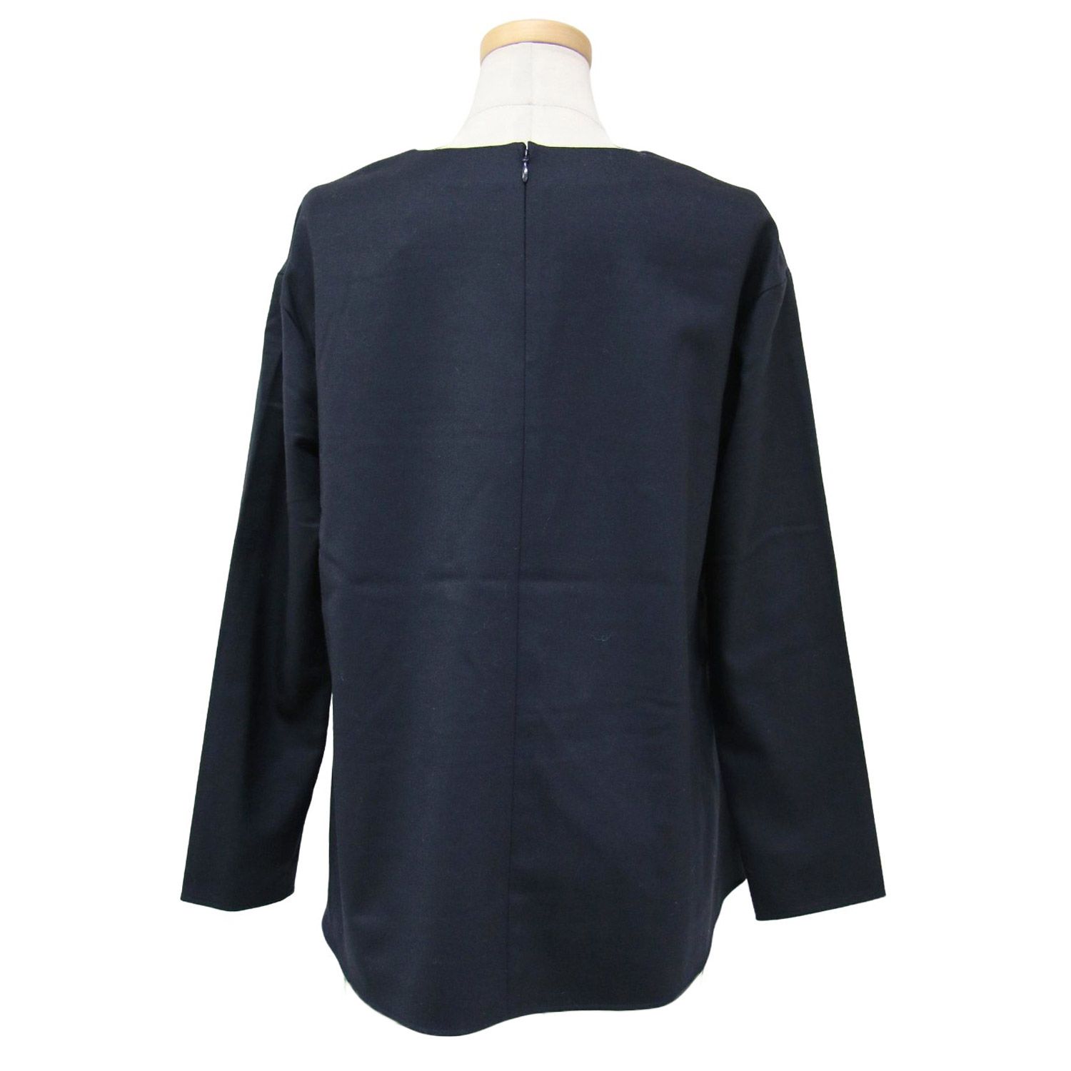 新品 theory luxe セオリーリュクス ブラウス ウール ネイビー 紺 38(M 