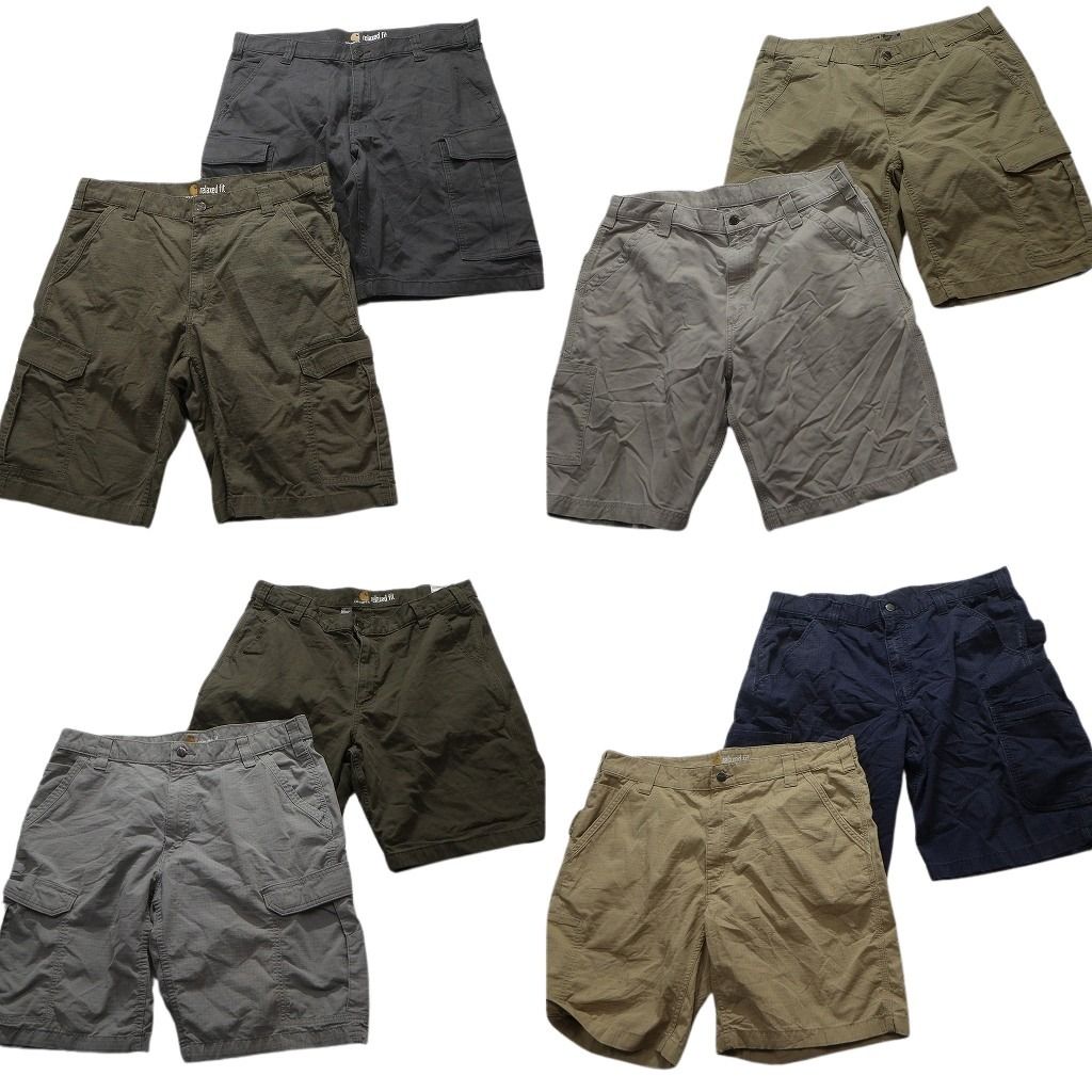 古着卸 カーハート Carhartt ショートパンツ 8枚セット メンズ 38 カーゴ ペインター 革パッチ 古着 NA4856