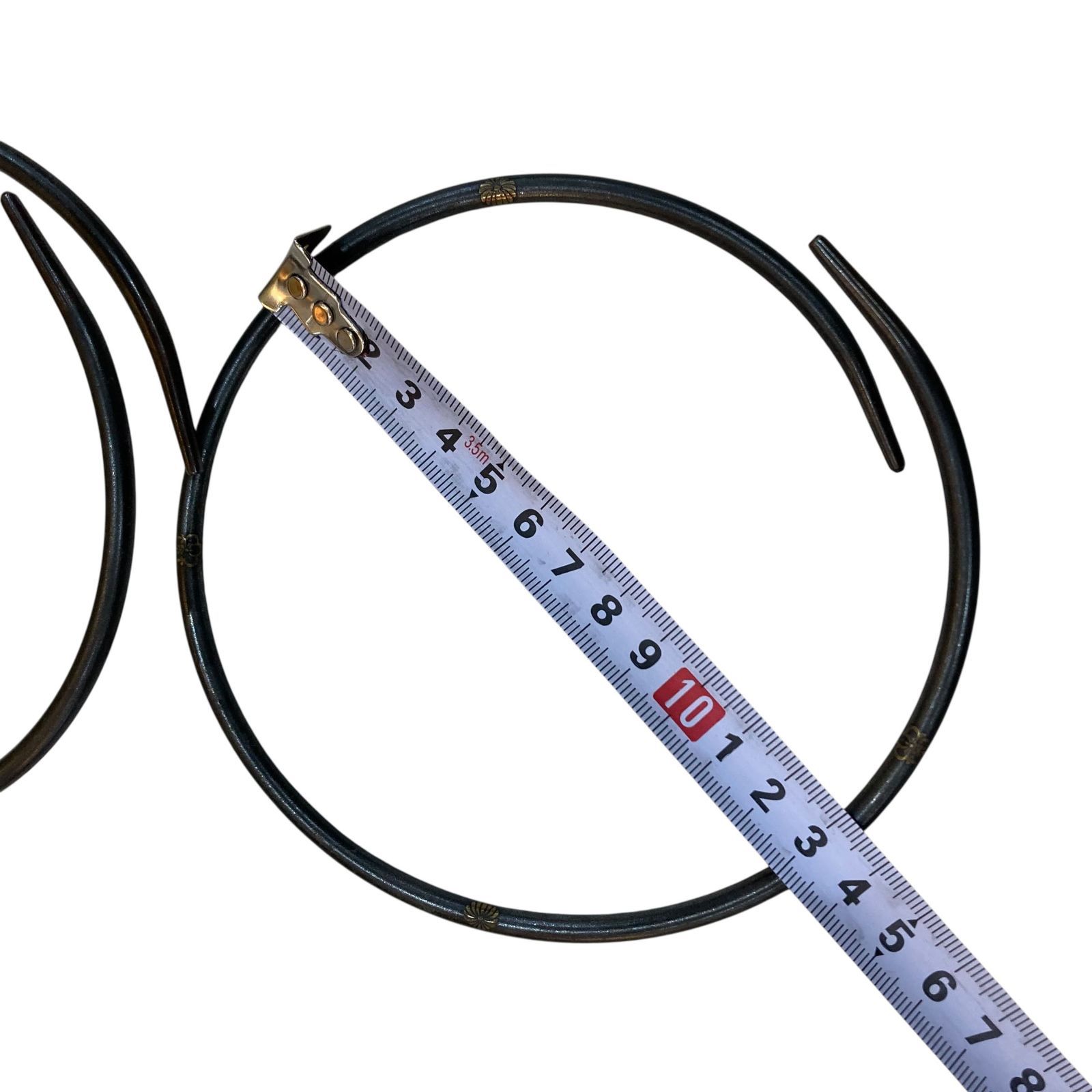 中古○金工師 木村清五郎 作○金象嵌 鐶鎖弦 道具 共箱付き 釜環/釜鎖