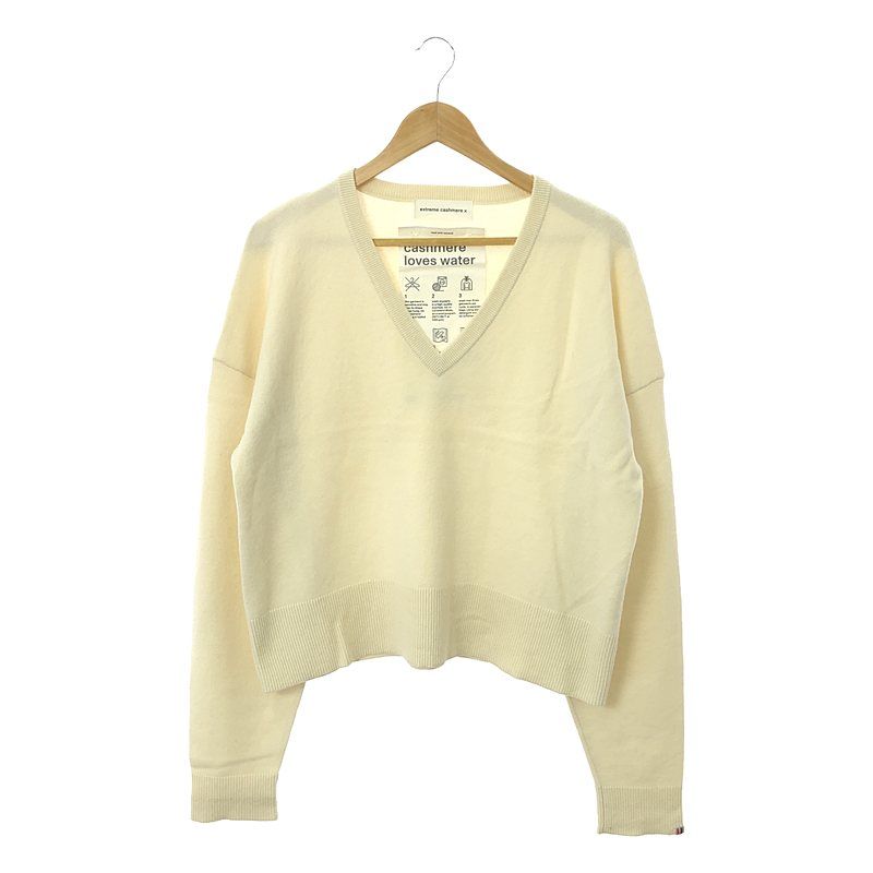 extreme cashmere / エクストリームカシミヤ | n°53 clash カシミヤ混 Vネック ニット | アイボリー | レディース extreme cashmere / エクストリームカシミヤ | n°53 clash カシミヤ混