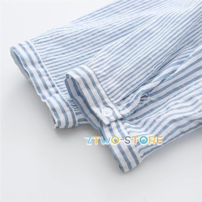 トップス シャツ ｔシャツ レディース 7分袖 夏 薄手 コットンシャツ ストライプ柄 シャツブラウス 前開け vネック 綿 ゆったり 体型カバー 涼しい 40代 30代 トップス シャツ tシャツ レディース 7分袖 夏 薄手 コットン