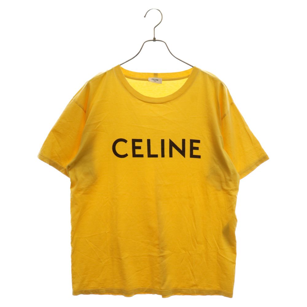 CELINE (セリーヌ) 22AW ロゴプリントルーズフィット半袖Tシャツ カットソー イエロー 2X681671Q