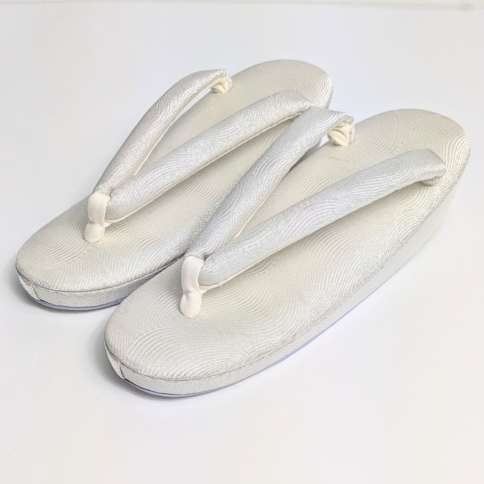 和装 草履バッグセット フォーマル 帯地 シルバー M/Lサイズ