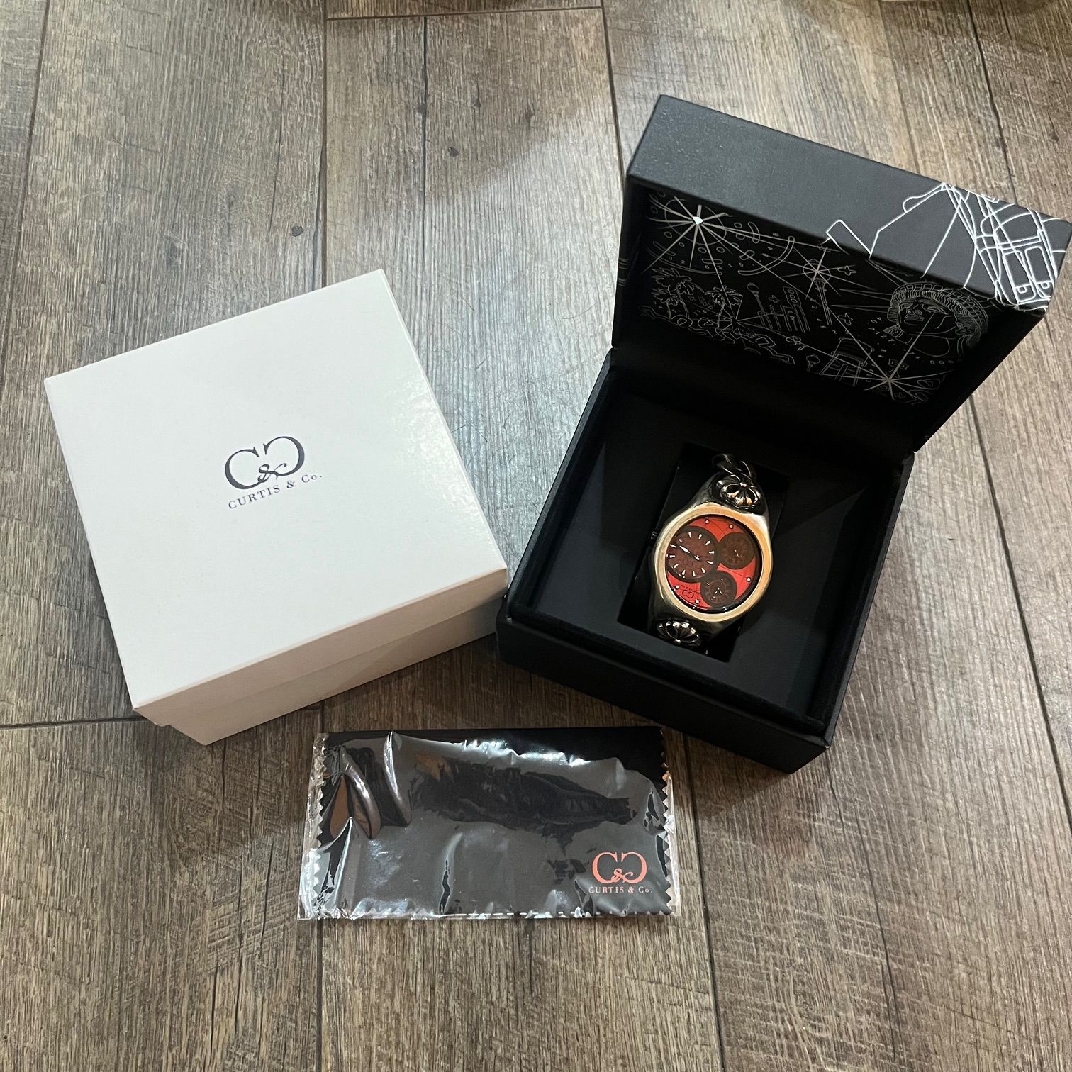 定価498000円 新品 Curtis& Co. × Argent Gleam World Four Time Zone 