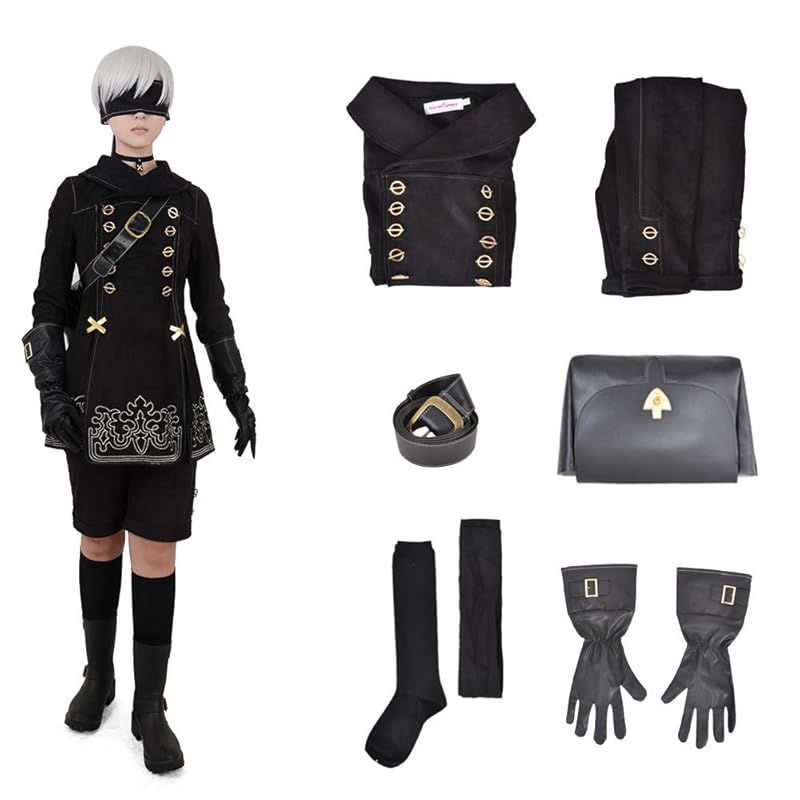 在庫 Miccostumes 男性 コスプレ コスチューム ブラック 上着 ズボン アイパッチ セット 1