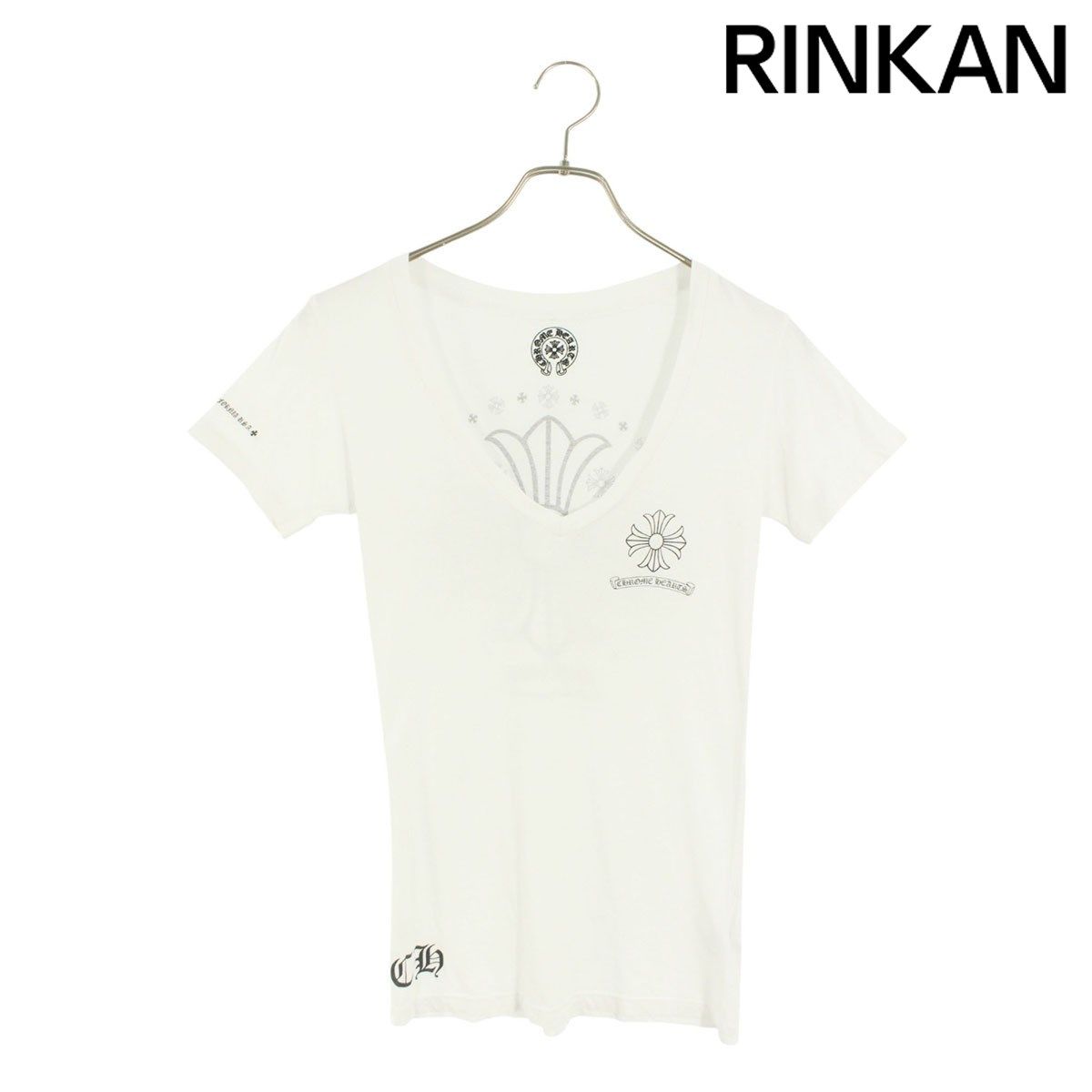 d*9様 Chrome Hearts Vネック Tシャツ　正規品レディースxs クロムハーツ ロゴプリントVネックTシャツ レディース XS - メルカリ