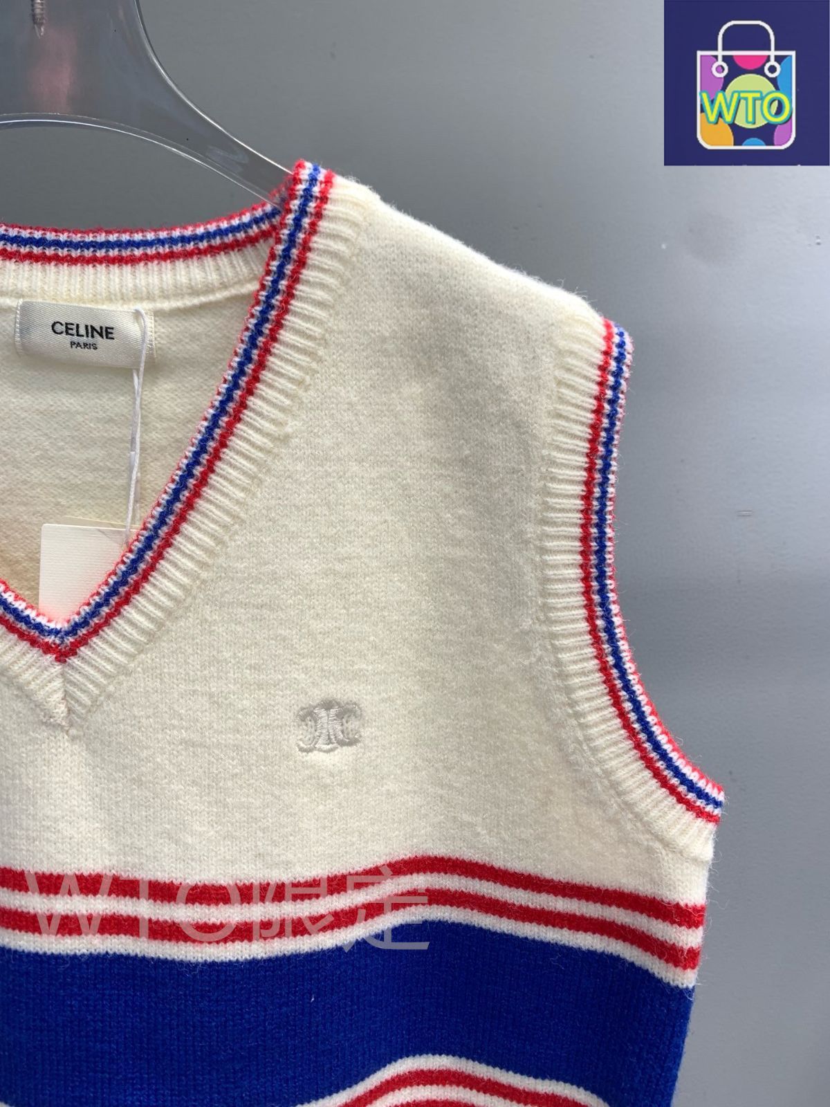 美品　リーサイド　刺繍　ブラック　日本製　毛混　シンプル　Vネックベスト antiqua ベスト ジレ ロゴ刺繍Vネックベスト レディース メンズ