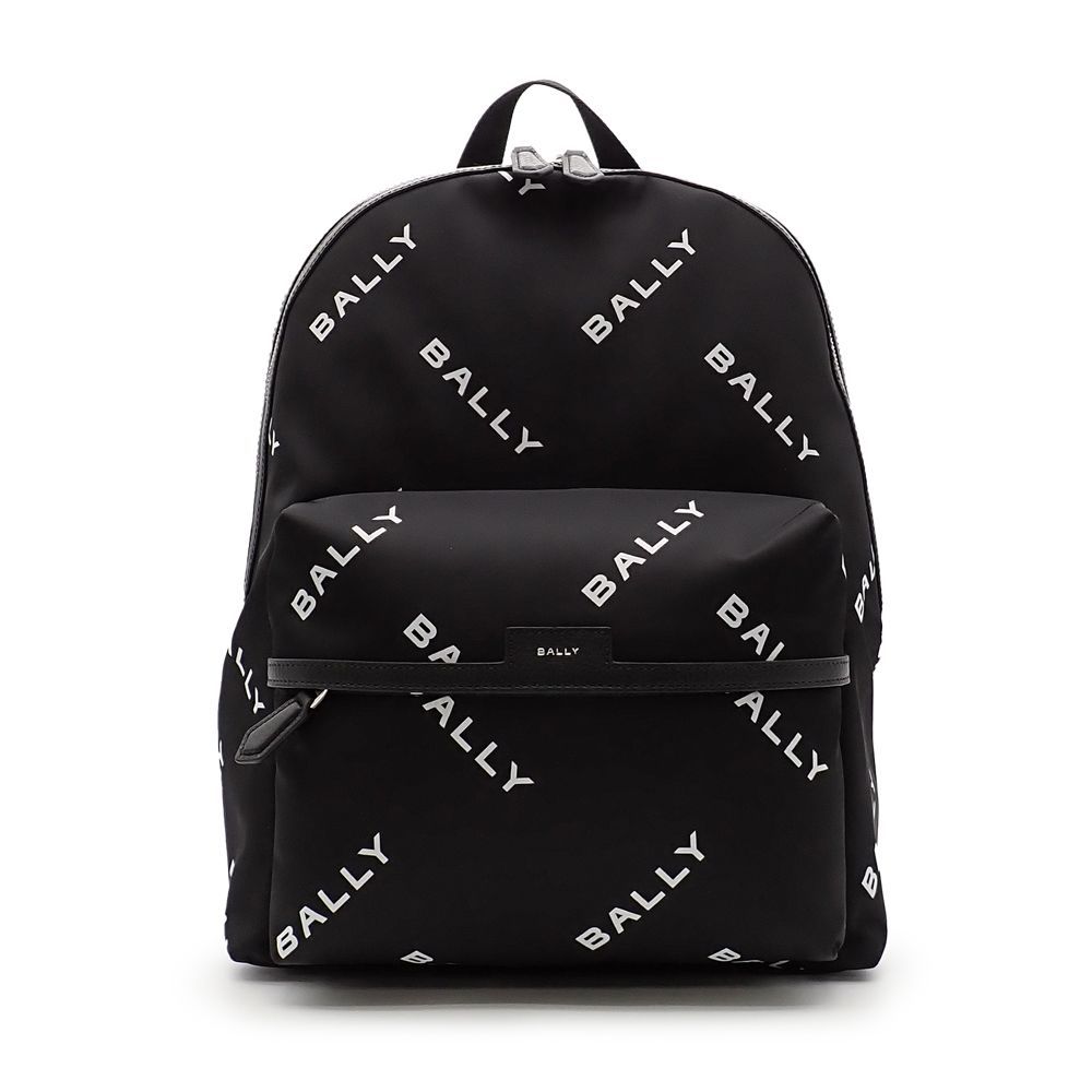 BALLY バリー　リュック　バックパック　ロゴプレート　オールレザー　ブラック BALLY バリー リュック バックパック ロゴプレート オールレザー