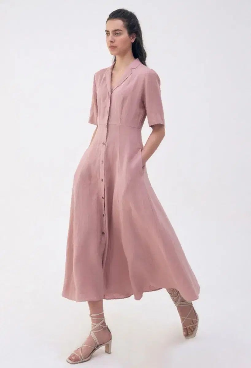 オル orr 20年 リネン カラ 半袖 ONE PIECE ONE PIECE ゲストルック 出勤ルック