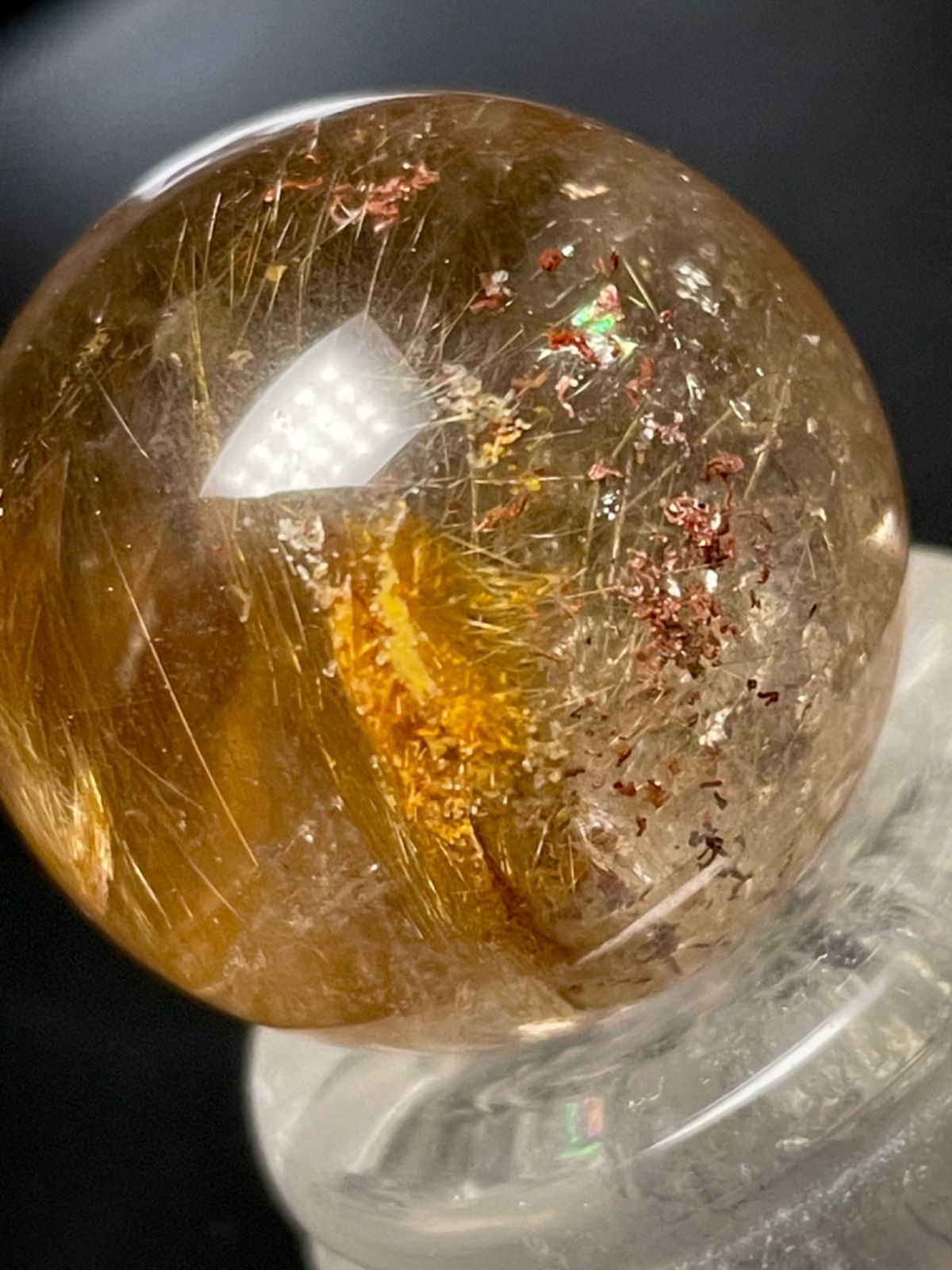 【金運・仕事運上昇】満ち満ち！タイチンルチルスフィア⭐️ R177 金運・仕事運上昇】満ち満ち！タイチンルチルスフィア️ R177 ゴールド