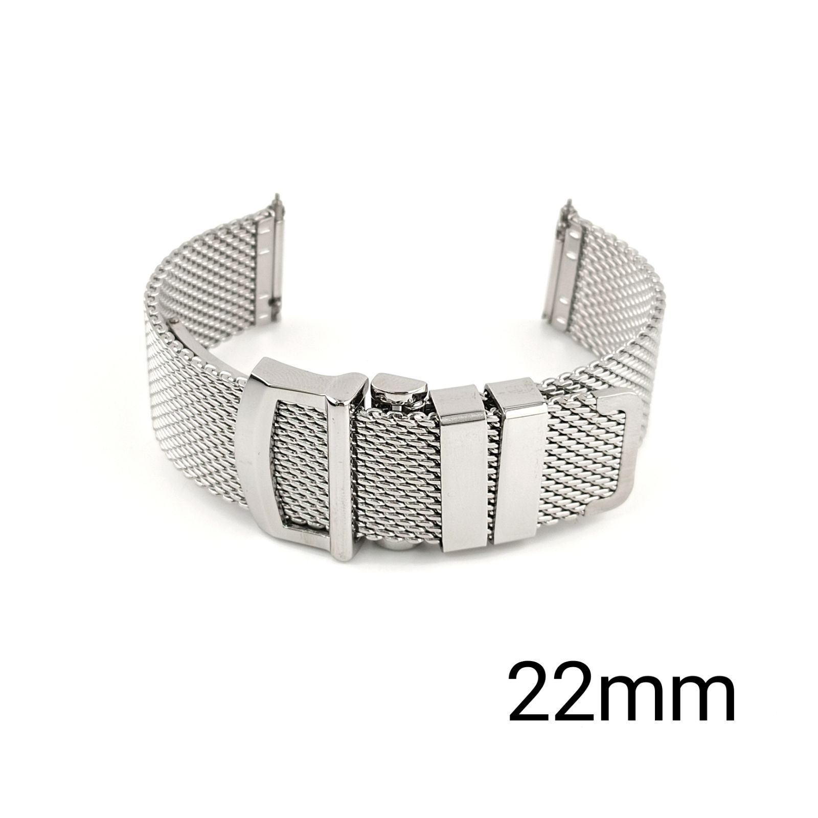 22mm メッシュ ブレスレット シルバー 【対応】 IWC