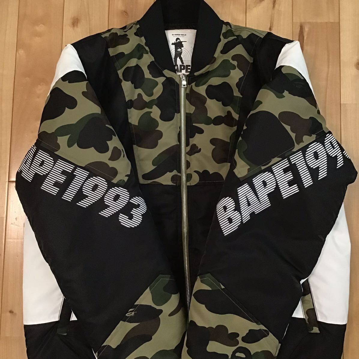 ★XL★ BAPE LOGO MA-1 Bomber Jacket a bathing ape star BAPESTA BAPE camo フライト ジャケット エイプ ベイプ