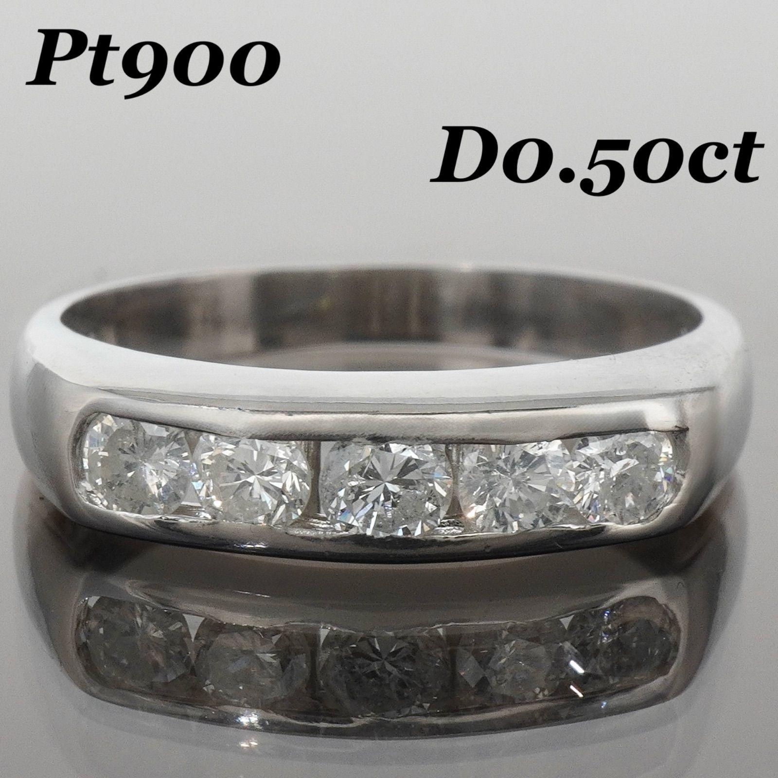 ダイヤモンド 指輪 ダイヤ リング0.50ct プラチナ 5石 一文字 - メルカリ