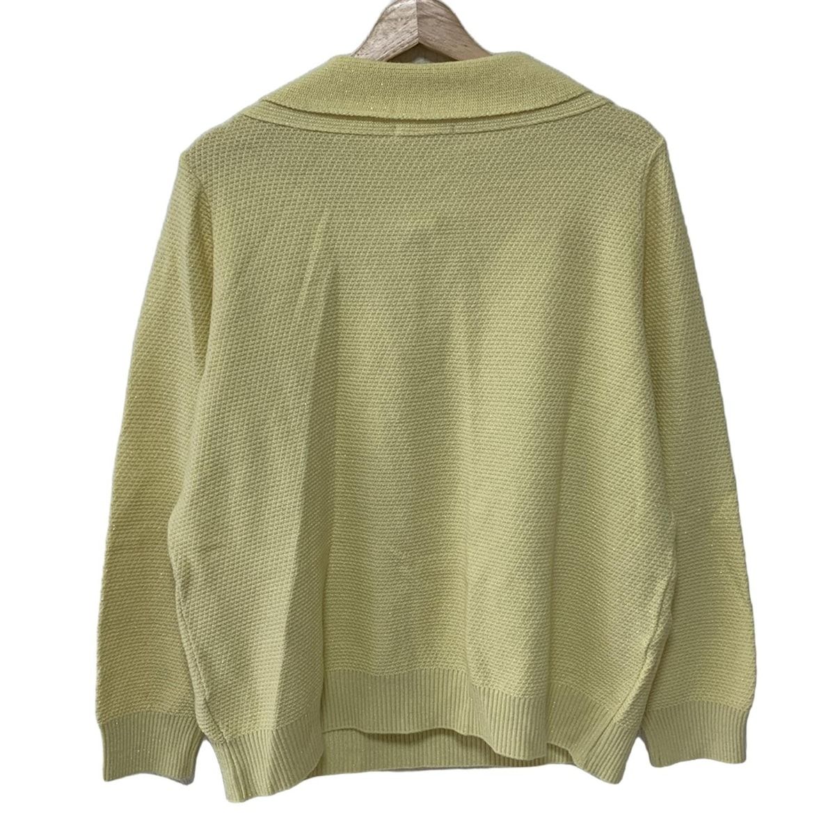 Rose Tiara ローズティアラ 長袖セーター サイズ46 XL レディース - ライトイエロー ラメ ウール