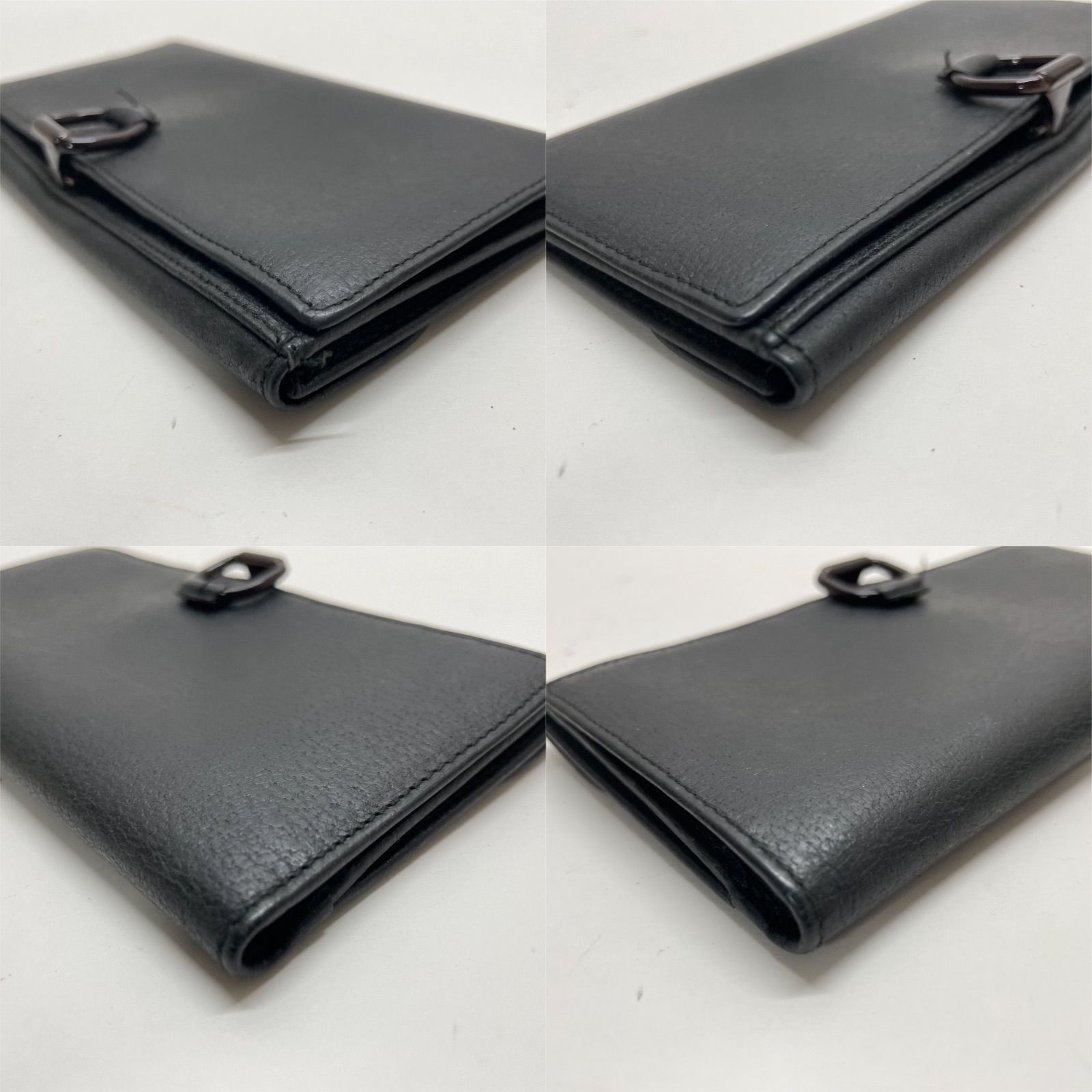 GUCCI ブラック 長財布　ビンテージ 2242 GUCCI グッチ 長財布 レザー ブラック オールド