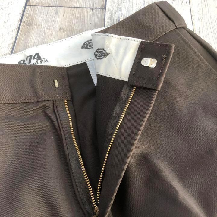 新品】33×30 ダークブラウン ディッキーズ 874 ワークパンツ