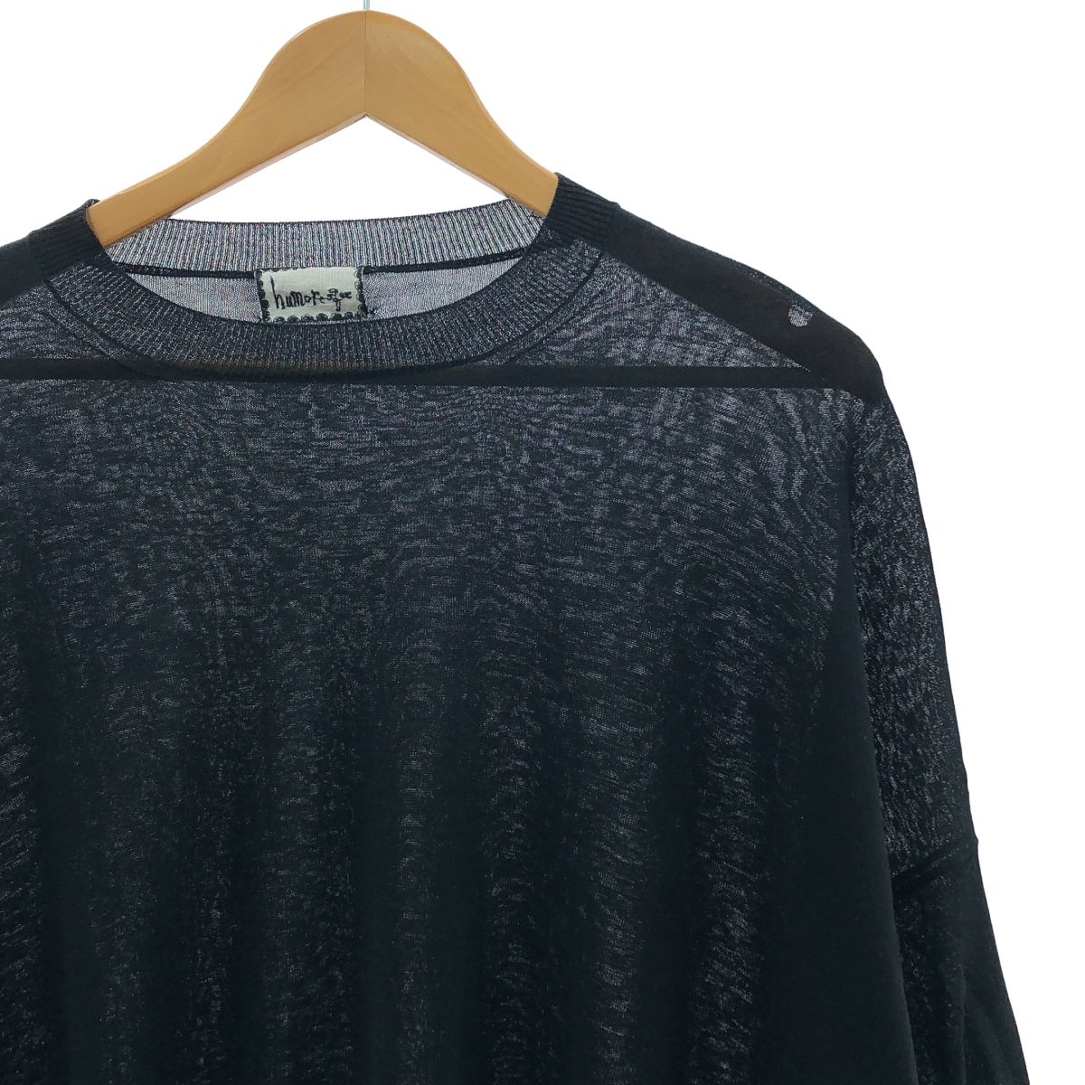 humoresque | ユーモレスク | crew neck knit コットン クルーネック 8分袖 ニット | F | ブラック | レディース