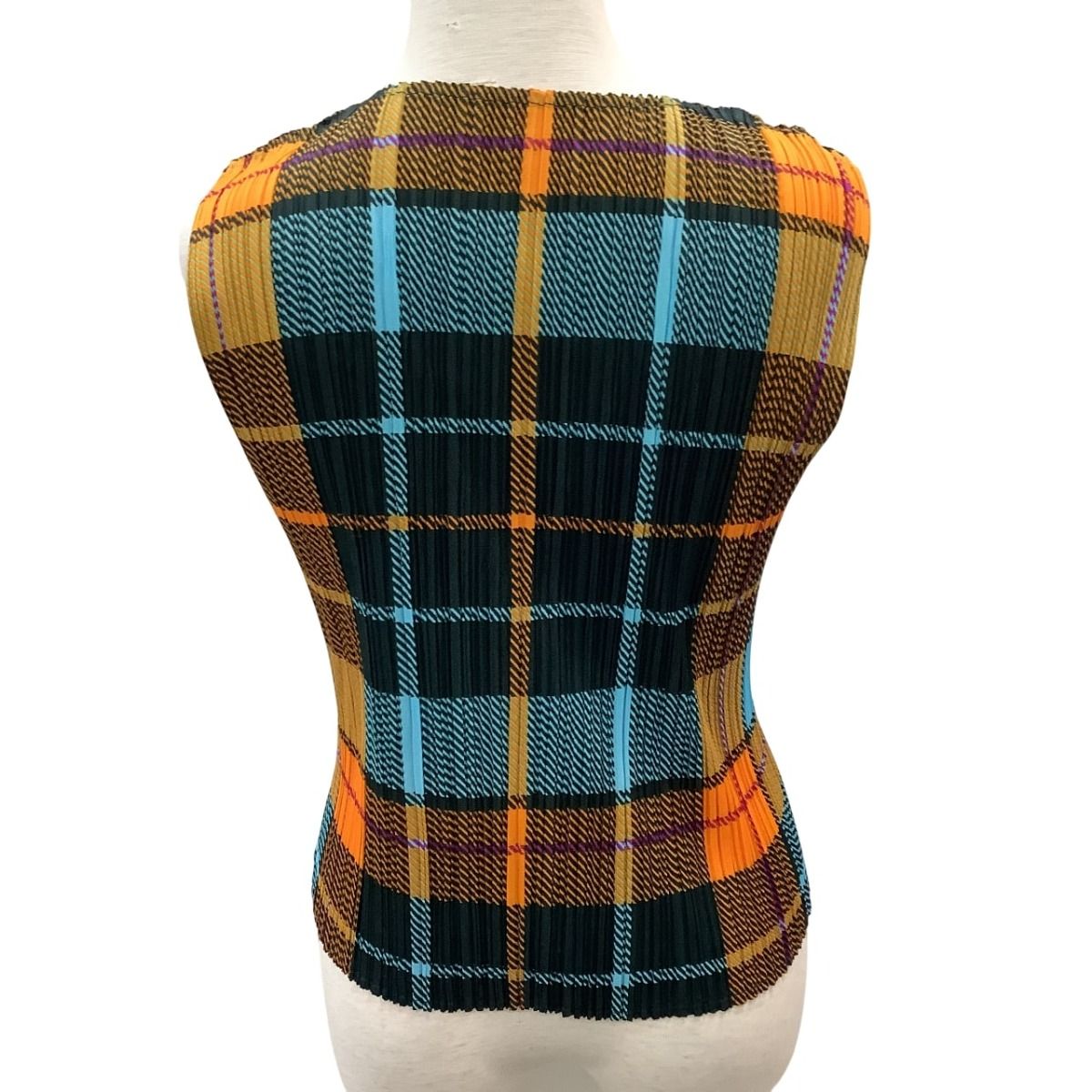 ISSEY MIYAKE イッセイミヤケ PLEATS PLEASE ベスト SIZE 3 チェック PP 14-JE 368 マルチ