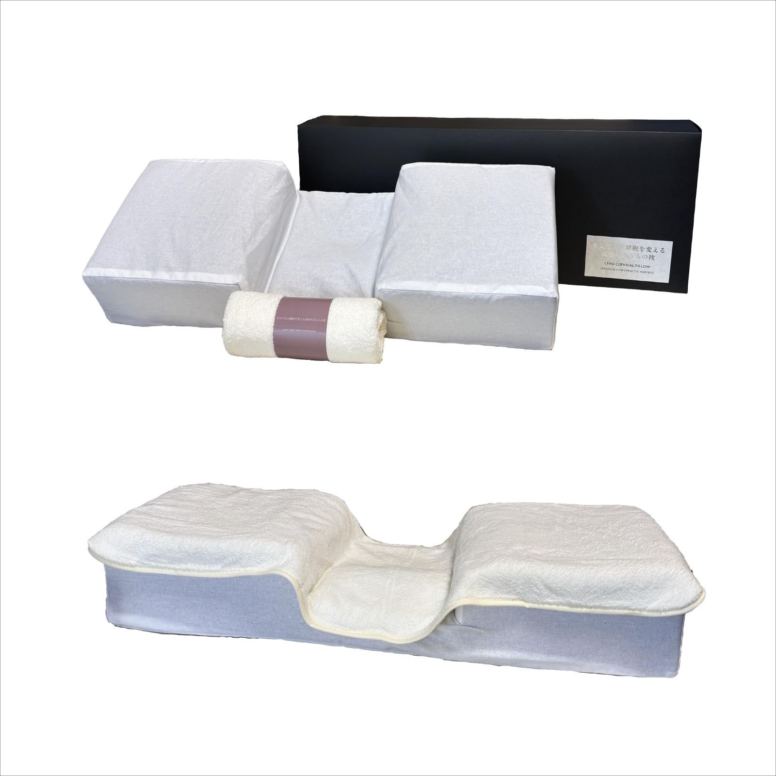 新着商品 整体枕 首専門整体院監修 首 睡眠サポート 快眠 姿勢安定 横向き対応 かため マイクロファイバーカバー付き