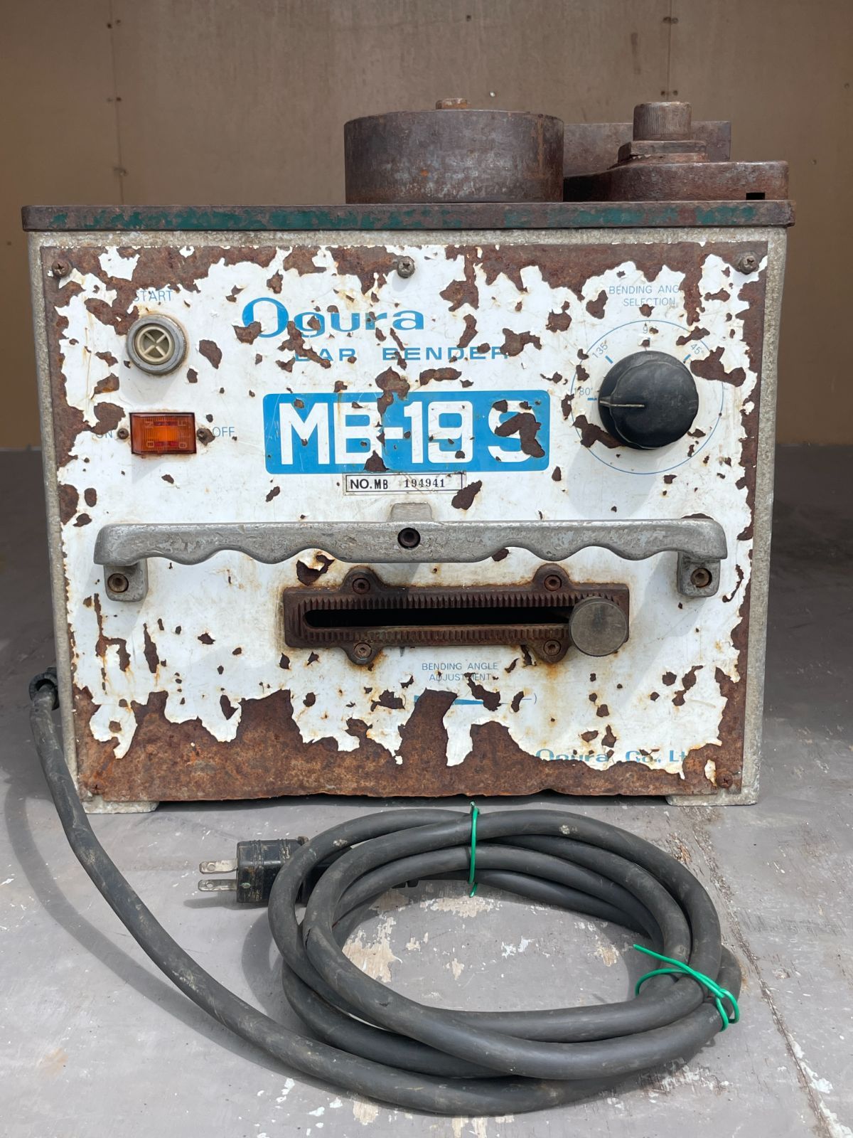 鉄筋ベンダー 鉄筋曲げ機 MB19S オグラ 動作品 動画あり 電動 鉄筋ベンダー 鉄筋曲げ機 MB19S オグラ 動作品 動画あり 電動
