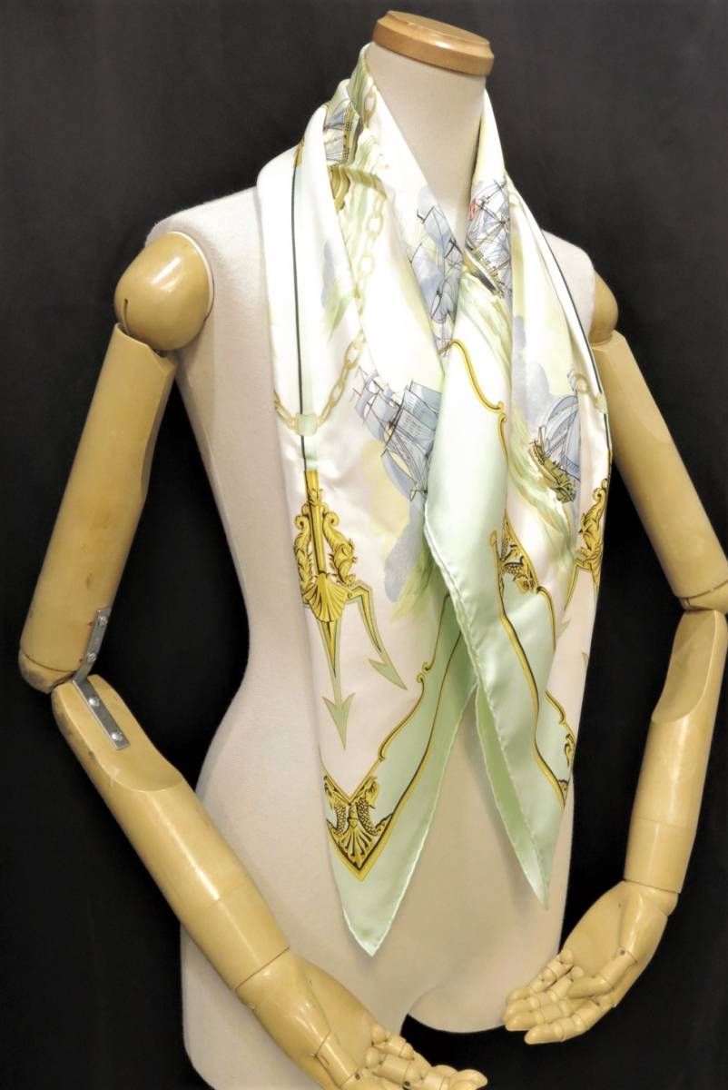 日本製・綿100% エルメス カレ90 スカーフ 木製のマルティネ 18664406