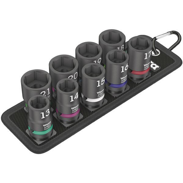 WERA ヴェラ 差込角1|2SQ 9個組 HEX インパクトソケット セット ホルダー付き 004580 工具 ツール DIY 作業工具 道具