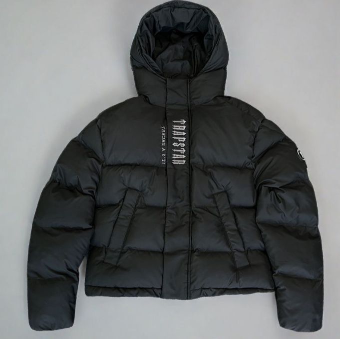 TRAPSTAR 新品 ダウンジャケット メンズ 光沢ブラック Sサイズ 光沢の