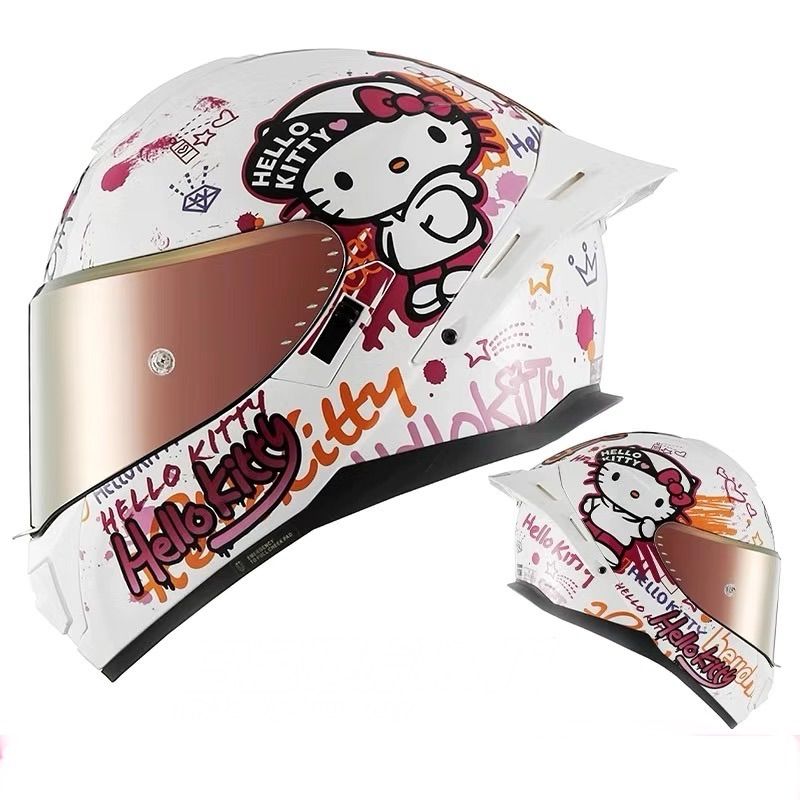 限定品　Hello　Kitty　可愛い　キティちゃん　ヘルメット MESUCAヘルメット Hello kittyキャラクター フルフェイス - メルカリ