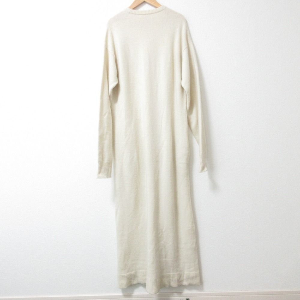 美品✨ブラミンク　ウールニットロングワンピース　ネイビー　38 BLAMINK ブラミンク ウールカシミヤ 7ゲージ クルーネック 長袖 ロング