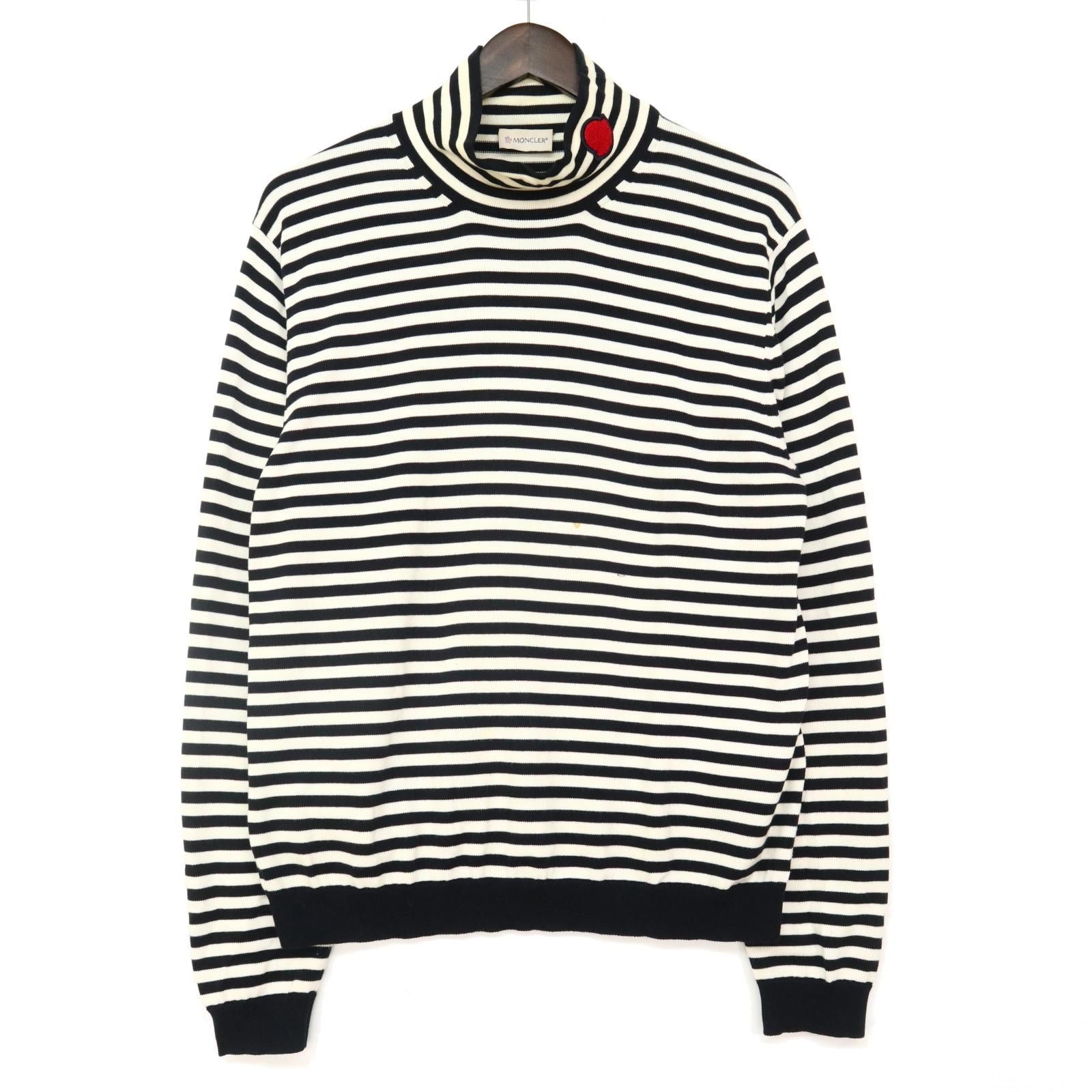 モンクレール MONCLER ロゴワッペン ハイネックセーター ボーダー 