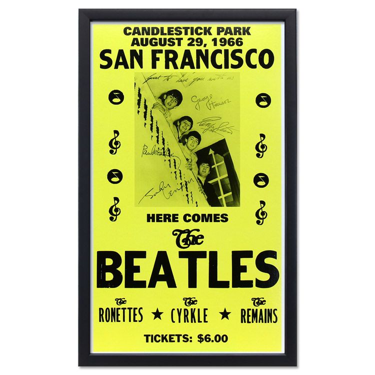 額入りバンドポスター THE BEATLES ザ・ビートルズ AUGUST 29 1966 サイズ：36.1×59cm ショープリント 輸入ポスター  インテリア アメリカン雑貨 - メルカリ